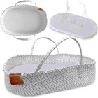 Mothers Eden Cotton Moses Baby Diaper Changing Basket W  Waterproof Pad Bassinet