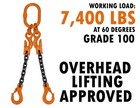 Adjustable Chain Sling 9 32  X 6  Spreader Overhead Lifting G100 Tagged Rated