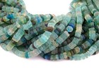 Roman Glass Cylinder Heishi Beads 5mm Afghanistan Green 15 Inch Strand Beads