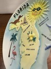 3d Vintage Florida Souvenir Plate Flamingo   Alligator