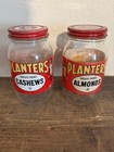 1944 Planters Mr  Peanut Chocolate Covered Cashews   Almonds Glass Bottles Rare
