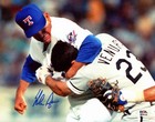 Nolan Ryan Signed Framed 8x10 Photo Rangers Fight Vs  Robin Ventura Psa dna