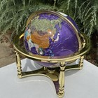 Vintage Mother Of Pearl   Gemstones World Globe Purple Large Very Rare