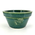 Vintage Robinson Ransbottom Flower Pot Planter Green Leaf Pottery 8 1 2   