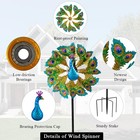 Wind Spinners Outdoor Peacock  63 Inch Double-sided Garden Windmill For Yard    