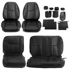 Front rear Black For 07-13 Chevrolet Silverado Seat Covers Extended Cab