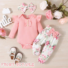 Baby Girl Clothes Newborn Infant Outfits Ruffle Romper  Floral Pants   Cute 