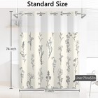 No Hook Floral Shower Curtain With Snap In Liner 71x74 Inch