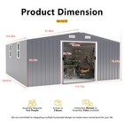 12x10 Ft Metal Outdoor Storage Shed  Lockable   Upgraded Frame For Garden   Tool