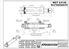 Hydraulic Cylinder Welded Double Acting 2 5  Bore 24  Stroke Cross Tube 2 5x24