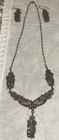 Vintage Rare Old Navajo Native American Sterling 925 Necklace Pendant Earring