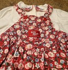 Rare Vintage Y2k Osh Kosh Floral Overalls Set Girls Size 24mths Baby Bgosh