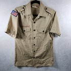 Boy Scouts Of America Uniform Shirt Mens Adult Small Tan W  Scarf Bsa