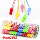 72pc New Plastic Whistles Bulk Whistles Training Sports Whistles With Lanyard