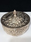 Antique 11 Oz Coin Silver S  Kirk   Son Floral Bowl With Lid   Gold Wash Inside