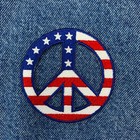 Peace Sign Patch Hippie Anti-war Usa Embroidered Iron-on American Flag Emblem
