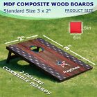 Cornhole Game Boards Set 3x2ft Bean Bag Toss Game Backyard Mdf Portable Brown