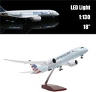 1 130 Airplane Boeing 787 Plane Model American Airline Collection With Led Light