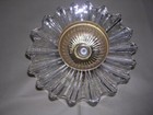 Vintage  antique   Display Glass Dish-bowl W  Metal Cup In Middle Brass Pedestal