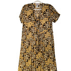 Vintage Beth Me Midi Dress Women Size L Wild Print Leopard Cat Attached Cardigan