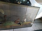 Beautiful Japanese 4 Panel Byobu Screen Painting On Silk  Hand Painted Landscape