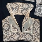Antique  8 lot Victorian Tambour Lace Square Collars Trim Edwardian Vtg Read