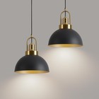 Vintage Pendant Lights 2 Pack Black Gold Dome Hanging Lamp Kitchen Island 9 8 