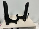 Lot Of 2  Vintage 9-inch Black Wooden Folding Plate Stand Display Easel Holder