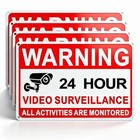 4 Pack Video Surveillance Signs  8 X 12 Inch Aluminum Camera Signs  Cctv Secu   