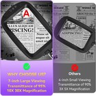 30x 10x Extra Large Floor Magnifying Glass W  Light   Stand 7-inch Adjustable