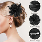 Flower Hats Clip Tea Party Corsage Hairpin Barrette Black Floral Feather Hair Pi