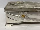 Elegant Jewelry Box Silver Plated Daisy Flower Embossed Vintage Antique