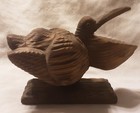Vintage Cryptomeria Wood Pelican Figurine Sculpture
