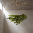 Amber Green Glass Pendant Light Vintage Murano Style For Bedroom Chandelier