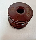 Vintage Joslyn 101 Spool Insulator Brown Ceramic Telegraph Telephone Electric