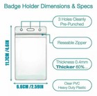 2 Pack Vertical Id Card Holder Clear Plastic Badge Resealable Waterproof Credit