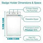 2-pack Vertical Id Card Holder Clear Plastic Badge Resealable Waterproof Credit