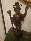 Very Interesting Antique Blackamoor Bronze Statue