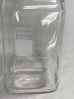  3  Pyrex 1000ml Glass Square Media Storage Bottle Gl-45 Cap   Pour Ring 1396-1l
