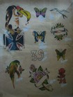  1930s Parlor-used Tattoo Flash   Vulture      framed   18 5   X 15 5    In 