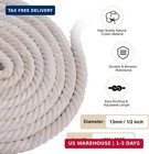 Natural White Cotton Rope 1 2 Inch    50 Ft  4-strand Twisted Thick Rope For Craf