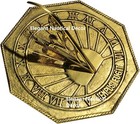 Rome 2390 Classic Octagonal Sundial  Sold Polished Brass  10-inch Diameter