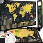 Luxury Scratch-off World Map   Us Map     17x24    Wall Art For Travel Memories