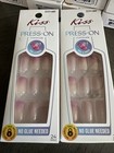 2x kiss Impress No Glue Press-on Nails ombre Glitter Med Length square New