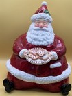 Super Cute Vintage Sitting Santa Cookie Jar 10inches Tall