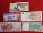 Mixed Lot 5 Different World Paper Money Banknotes Currency Foreign  Unc