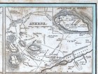 1835 Bradford Map Ancient Cities Rome Athens Jerusaelm Mt Sinai Italy Greece
