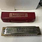 Vintage Hohner Marine Band Harmonica  364 Original Case Key Of C Blues Harp