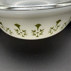 Vintage Mid Century Modern Glasbake Milk Glass Green Pinwheel 2qt Casserole lid