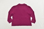 Talbots Plus 1x Pure Merino Wool Knit Blazer Sweater Jacket Berry Pink 3-button